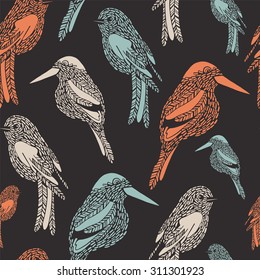Seamless pattern with birds.