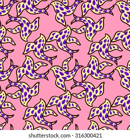 Seamless pattern with birds