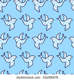 Seamless pattern with birds
