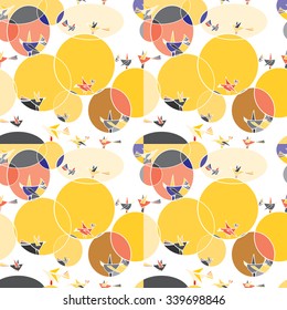 Seamless pattern with birds