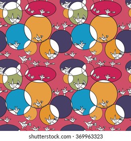 Seamless pattern with birds
