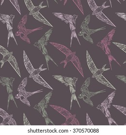 Seamless pattern with birds