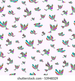 Seamless pattern with birds