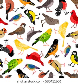 Seamless pattern with birds: