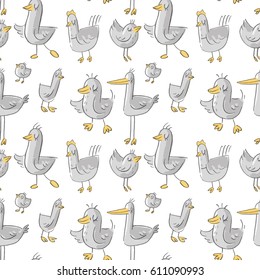 Seamless pattern with birds