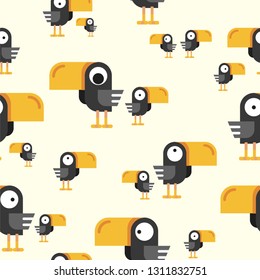Seamless pattern birds art vector modern design for children 
