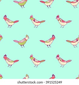 seamless pattern with birds. easter background