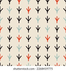 Seamless pattern with bird's feet. Outline wallpaper, textile, wrapping paper design.