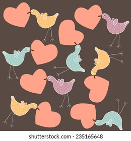 seamless pattern with birds - illustration