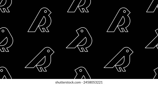 Seamless pattern with Birds. isolated on white background