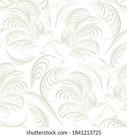 Patrón sin foco con las aves. Diseño ligero y elegante para tela y papel pintado.