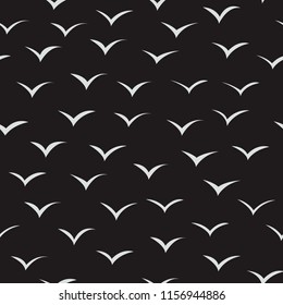 Seamless pattern birds, paper wraping bird, flying seagulls print, black and white vector abstract background for fabric