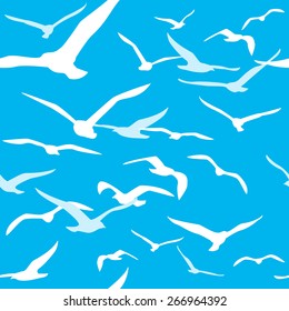 Seamless pattern with birds silhouettes