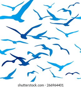 Seamless pattern with birds silhouettes