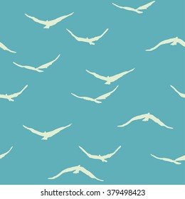 Seamless pattern with birds silhouettes