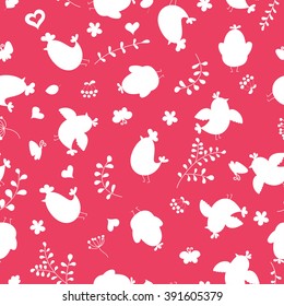 Seamless pattern with birds silhouettes