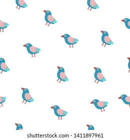 
seamless pattern with birds for textiles on a white background