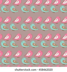 Seamless pattern with birds . Vector background.