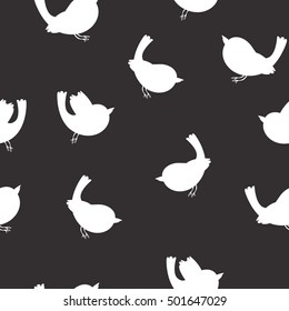 Seamless pattern with birds. Vector background.