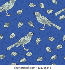 Seamless pattern with birds. Vector illustration.