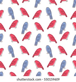 Seamless pattern of birds. Vector illustration. Background for poster or cover. Figure for textiles.