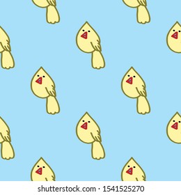 Seamless pattern. The birds are yellow. Picture. Illustration