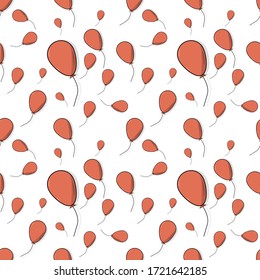 Seamless pattern of Birthday Balloon Isolated Soft Background