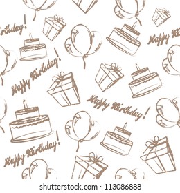 Seamless pattern of the birthday celebration symbols for your design