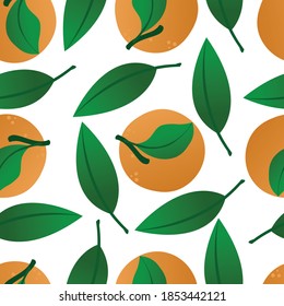Seamless pattern for birthday or other 2021 holiday. It depicts oranges or tangerines. Pattern for gift wrapping, postcards.