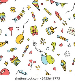 Seamless pattern for birthday party