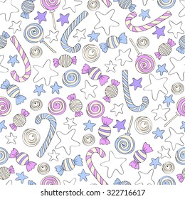 Seamless pattern for birthdays and parties. Vector illustration
Cute pattern for babes in pastel colors