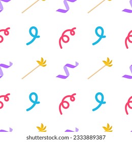 Seamless pattern bitrhday party in cartoon style isolated on white background for you design.