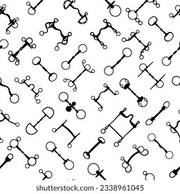 Seamless pattern, bits for equestrian sport, vector