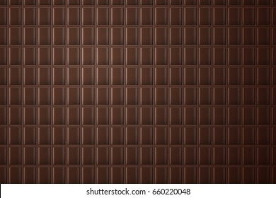 Seamless pattern of bitter chocolate bars. Brown rectangles vector illustration of chocolate backgrounds.