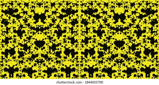 Seamless pattern of black abstract background isolated on yellow background. Suited for Decorative Paper, Packaging, Covers, Gift Wrap and House Interior Design. Vector illustration EPS10.
