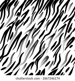 Seamless pattern of black abstract lines for fashion prints, fabrics, wrapping paper. Vector illustration.