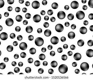 seamless pattern of black balls on a white background