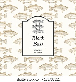 Seamless Pattern - Black Bass (the included label is isolated for easy removal)