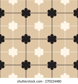 Seamless pattern of black and beige colors in the cells.