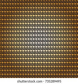 Seamless pattern with black bitcoin signs on golden radial gradient background. Vector illustration. Template. 