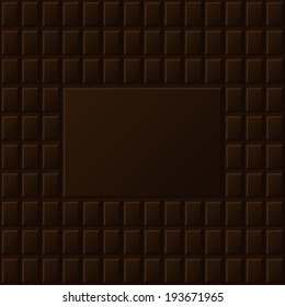 Seamless pattern of black bitter chocolate bar