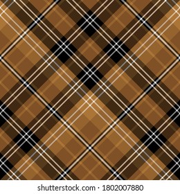 Seamless pattern in black, brown and white colors for plaid, fabric, textile, clothes, tablecloth and other things. Vector image. 2