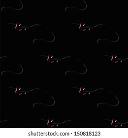 seamless pattern with black cat on night of Halloween