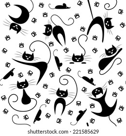 Black Cat Collection Cats Various Poses Stock Vector (Royalty Free ...