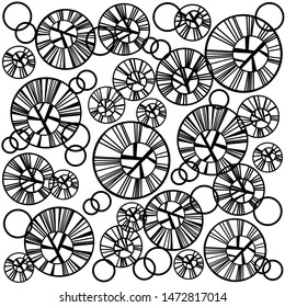 Seamless pattern from black circles on a white background