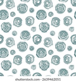 Seamless pattern of black  circles on a white background. Vector illustration.