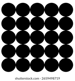 Seamless Pattern of Black Circles on White Background