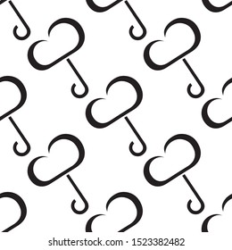 Seamless pattern with black cloud umbrella(texture 3).