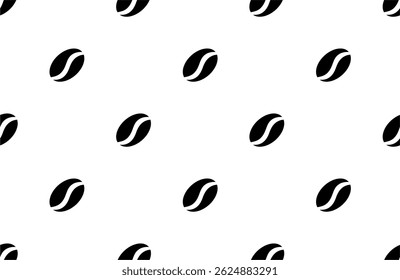 seamless pattern with black coffee on white background