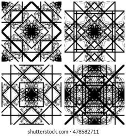 Seamless Pattern of black color on a  white background